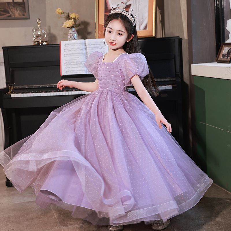 Girls birthday party flower girl wedding little girl children's dress princess dress little host female piano playing wedding dress