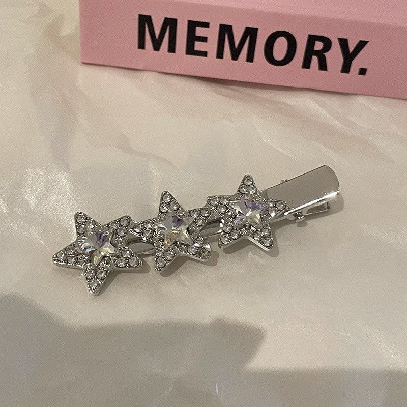 Ins wind flash diamond y2k sparkling hair clip five-pointed star side clip duckbill clip bangs clip sweet cool girl hair accessories new