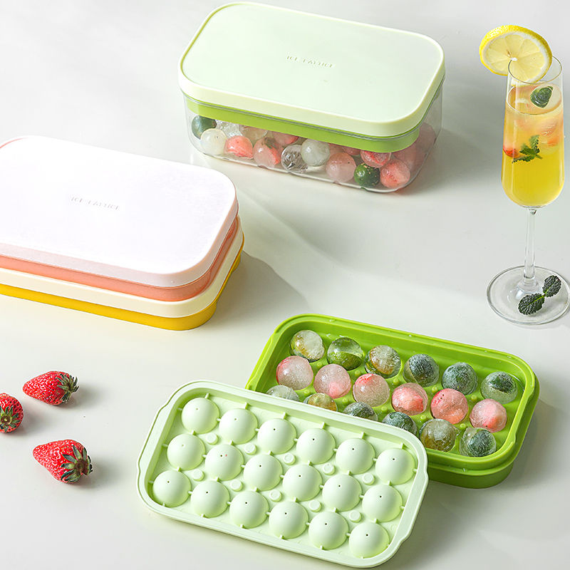 冰块模具家用大容量硅胶冰格储冰制冰盒冰箱带盖冻冰球神器食品级