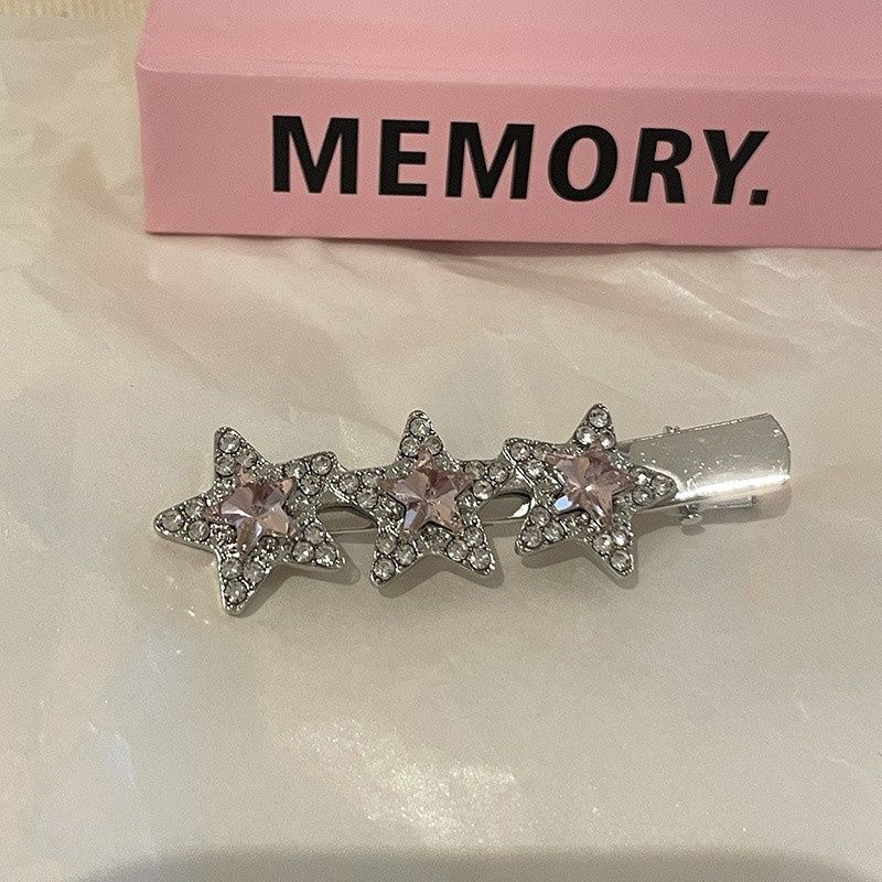 Ins wind flash diamond y2k sparkling hair clip five-pointed star side clip duckbill clip bangs clip sweet cool girl hair accessories new