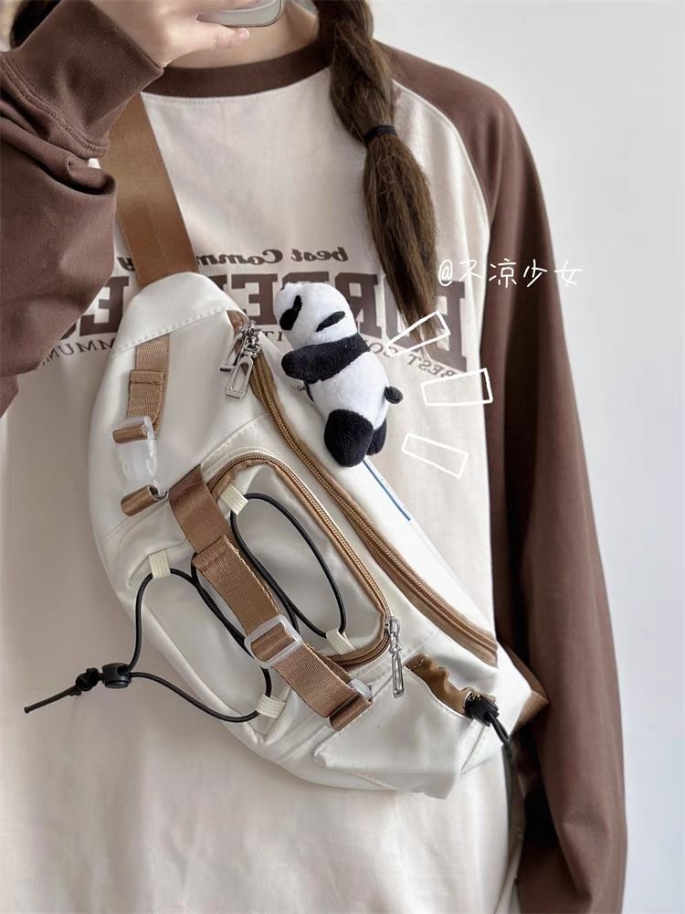 Workwear skateboard crossbody backpack Hong Kong style retro casual chest bag women's Japanese style Harajuku ins niche sports men's waist bag