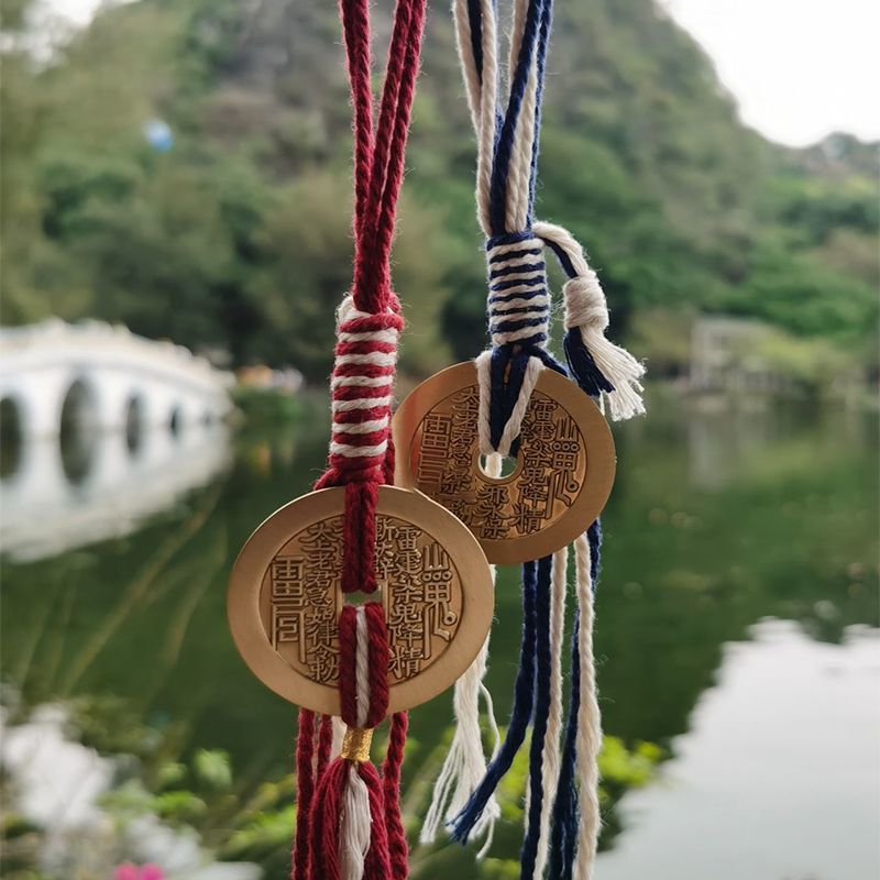 山鬼花钱包挂手工编织包包挂件配饰男女国潮新款古风流苏书包挂件