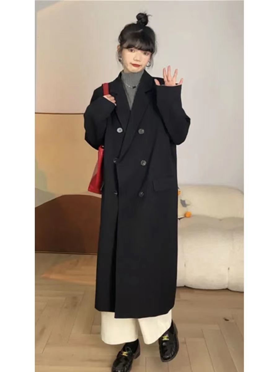 Spring and Autumn High-end Gray Suit Jacket Women's 2023 New Korean Style College Loose Temperament Long Suit Coat