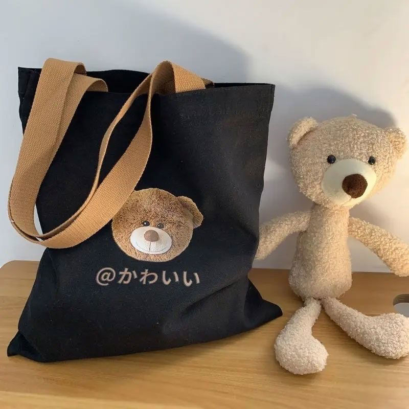 New canvas bag for women, Japanese style, Korean version, versatile, cute, literary, large-capacity, student class handbag