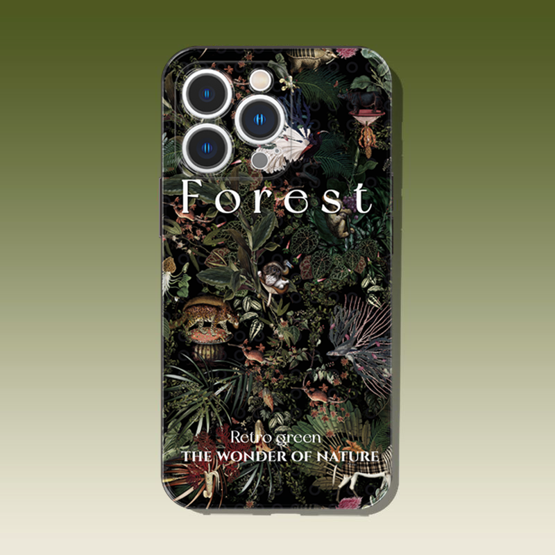 Green Forest Premium telefoniümbris iPhone 14 Pro 13 Ins Wind Xsmax Small Xiaomi 12s_voghion.com