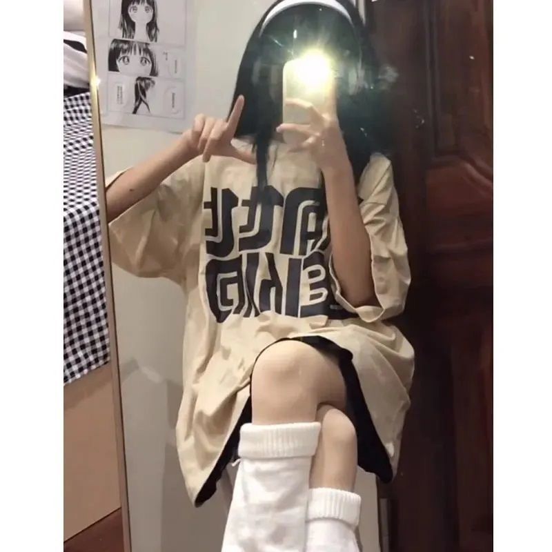 2023爆款夏季套裝女學生短袖寬鬆韓版+百褶裙時尚短裙兩件套ins潮
