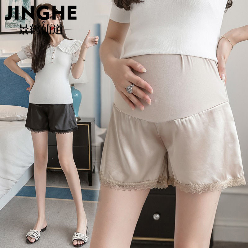 Maternity pants, lace safety pants, summer thin leggings, anti-exposure, large size loose belly support shorts for pregnant women