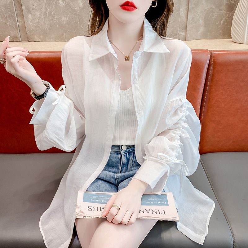 防曬衣女款夏季2023新款薄款外套設計感小眾雪紡襯衫上衣女