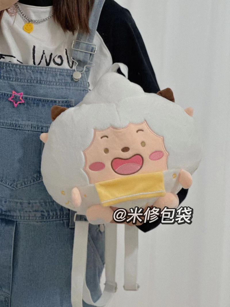 少女心卡通搞怪毛茸茸超可愛ins風小羊初中生高中生雙肩包包