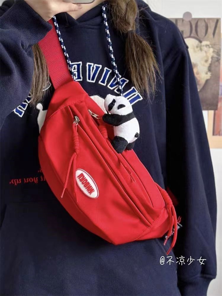 簡約百搭胸包男學生運動騎行斜挎背包日系ins潮牌小眾休閒腰包女