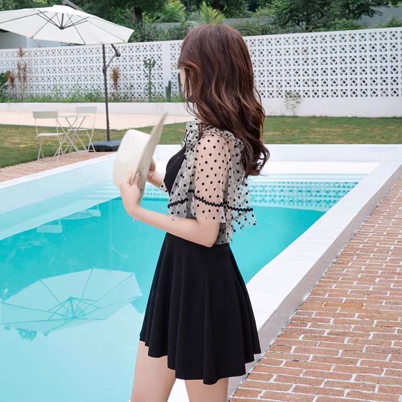 Women's swimsuit 2023 new style split square-angle belly-covering slim conservative skirt fairy style sexy ins hot spring swimsuit