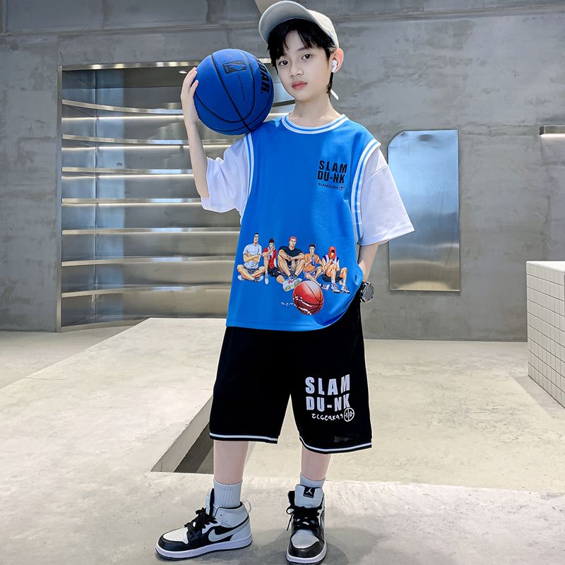 男童夏装篮球服儿童套装2023新款中大童夏季灌篮高手运动速干球衣