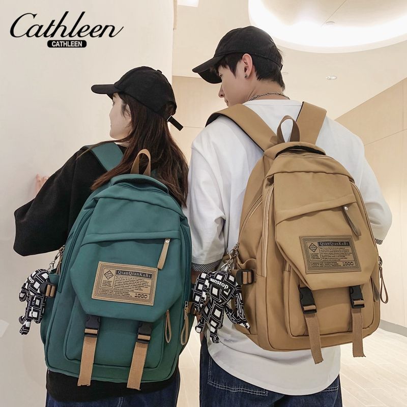 双肩包大容量韩版工装风旅行背包女复古英伦高中大学生书包
