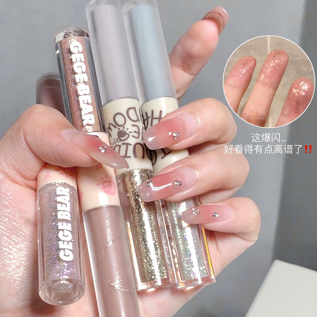 離大譜!一抹成妝雙頭液體眼影啞光亮片亮晶晶懶人液體眼影新手黨
