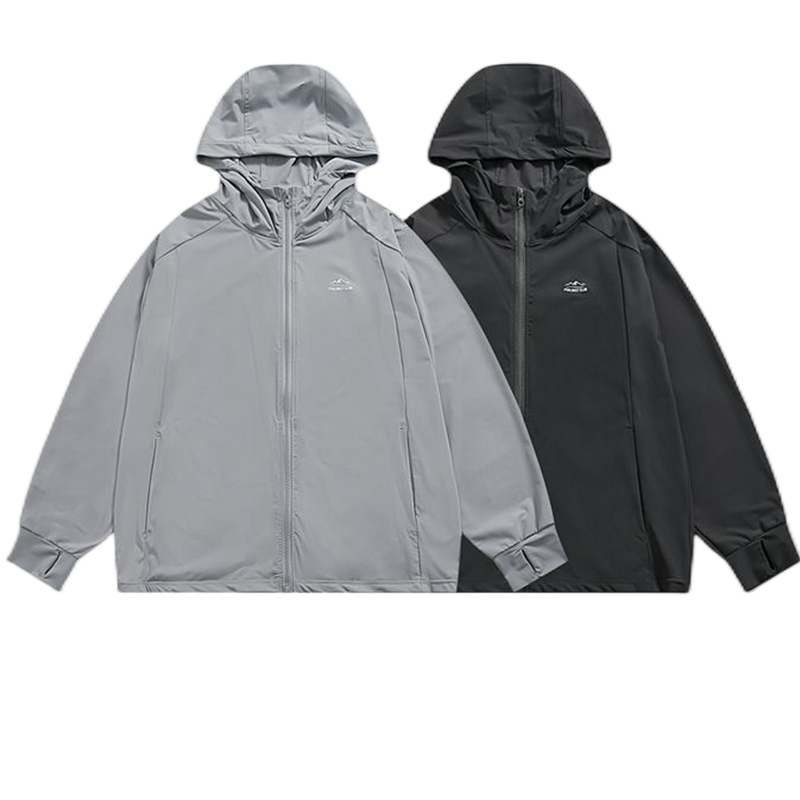 Outdoor UPF50+ ice silk cool feeling sunscreen jacket quick-drying Japanese hooded anti-ultraviolet light skin clothing