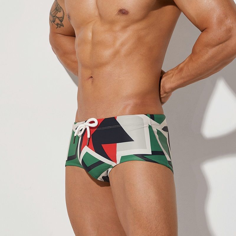 Men's Competition Swim Trunks Low-waisted Tight Briefs Quick-dry_voghion.com