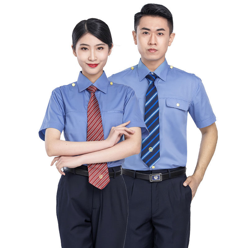 鐵路制服鐵路男女內穿長袖短袖襯衫鐵路藍色工裝制服19式鐵路路服