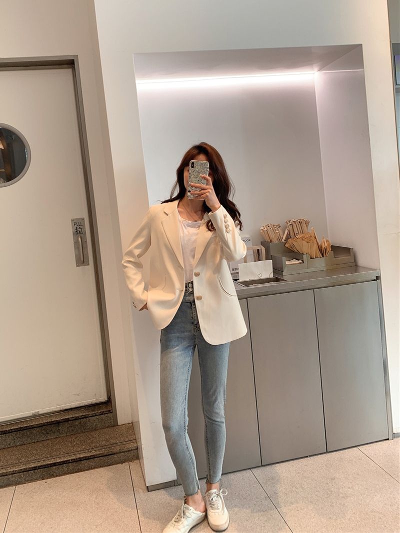 French high-end suit jacket for women small  spring and autumn new casual design temperament fashion suit