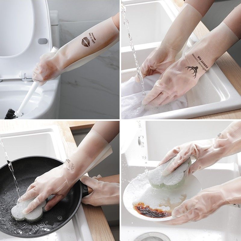 加厚耐用型丁腈橡胶手套女家务干活冬季家用厨房洗碗洗衣服防水