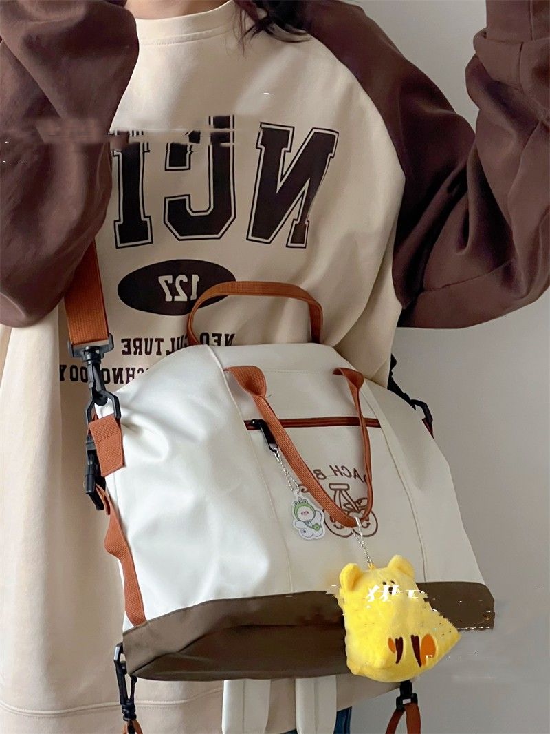 韩国小众大容量挎包女健身包行李背包瑜伽运动包短途旅行包双肩包