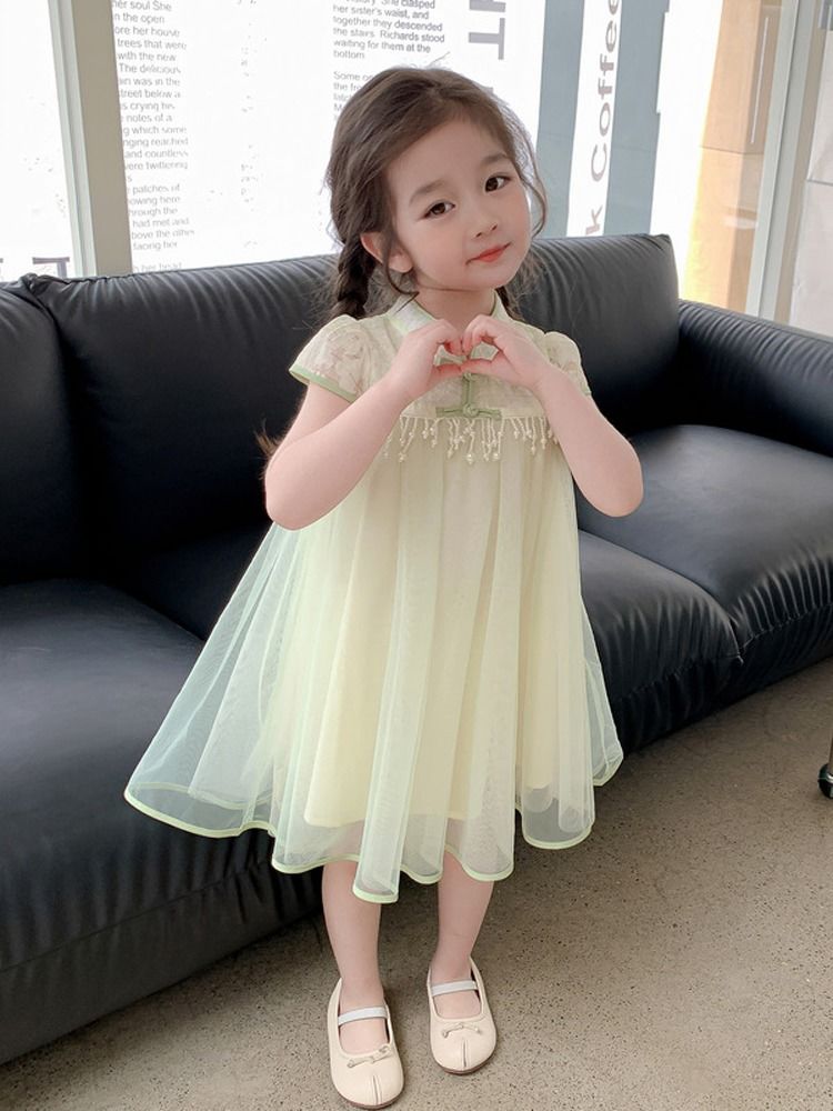 女童连衣裙2023新款宝宝夏季公主裙儿童装女孩超仙中国风汉服裙子