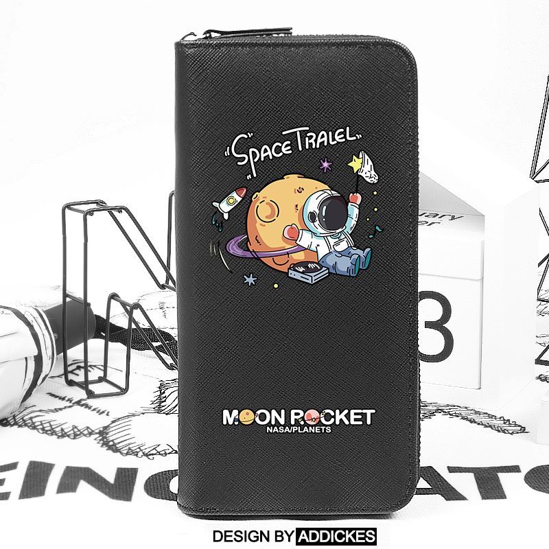 NASA co-branded cute cartoon astronaut wallet short style student teenagers personalized trendy brand Korean version wallet for men and women