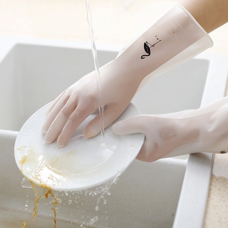 洗碗手套女橡胶乳胶洗衣服刷碗食品级防水家务厨房耐用清洁胶手套