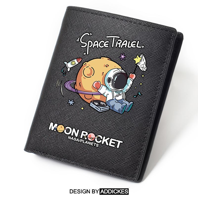 NASA co-branded cute cartoon astronaut wallet short style student teenagers personalized trendy brand Korean version wallet for men and women