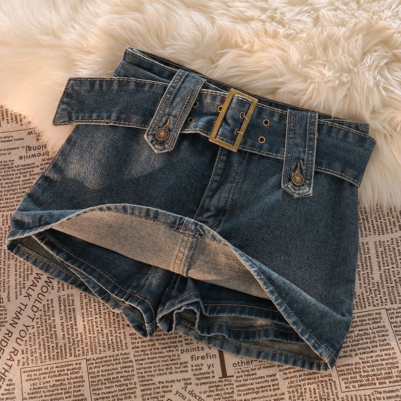 Denim skirt female 2023 summer new loose all-match fashion hot girl miniskirt bag hip skirt skirt pants skirt