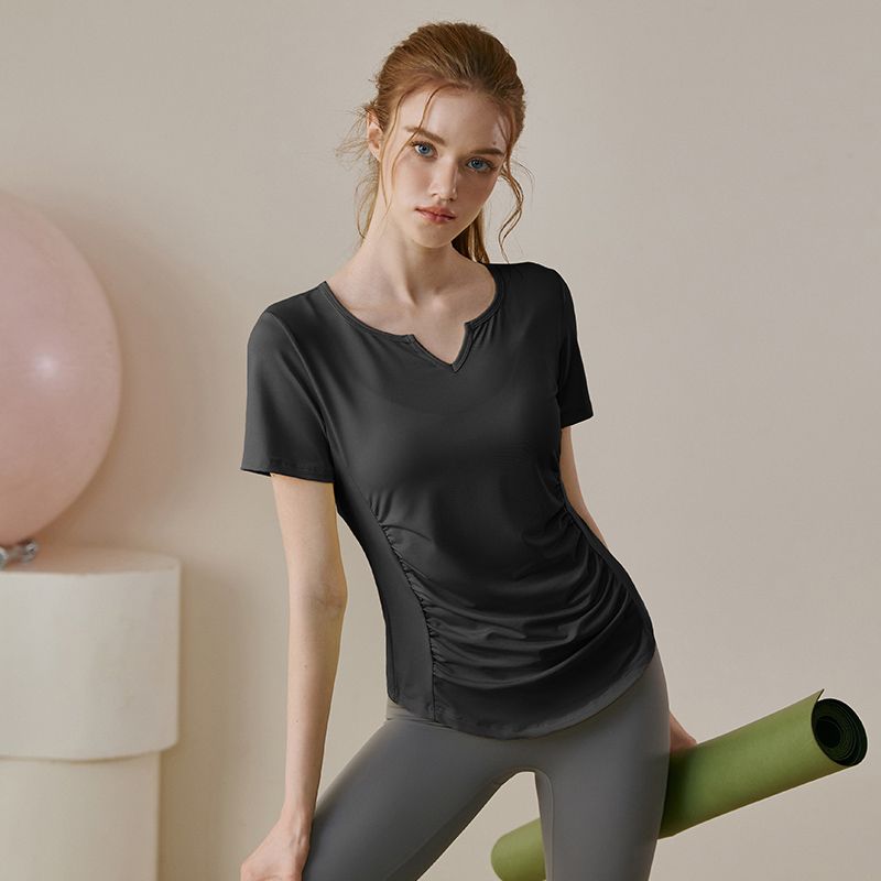 Summer yoga wear t-shirt women's loose slimming sports top Pilates running quick-drying short-sleeved fitness blouse