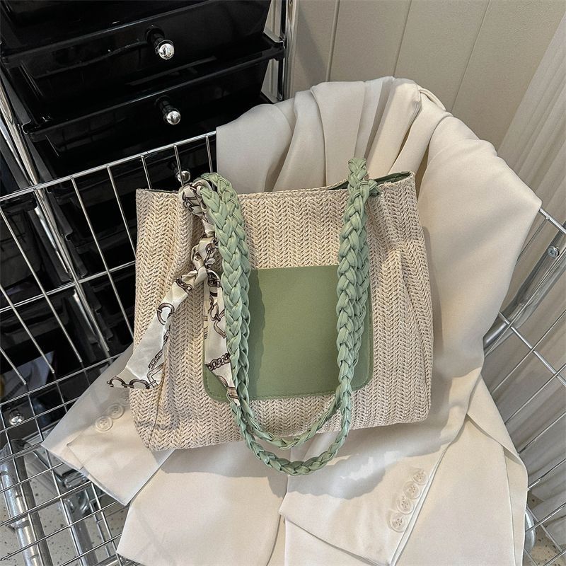 Netizen 2023 Neue Eine Schulter frauen Winter Mode Gras Gewebt Casual Tote Tasche Handtasche_voghion.com