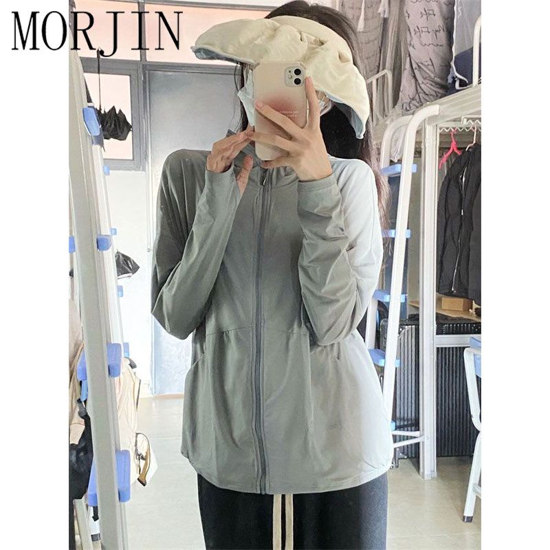 MORJIN gray ice silk sunscreen women's outerwear summer thin section ins style casual loose breathable sunscreen jacket