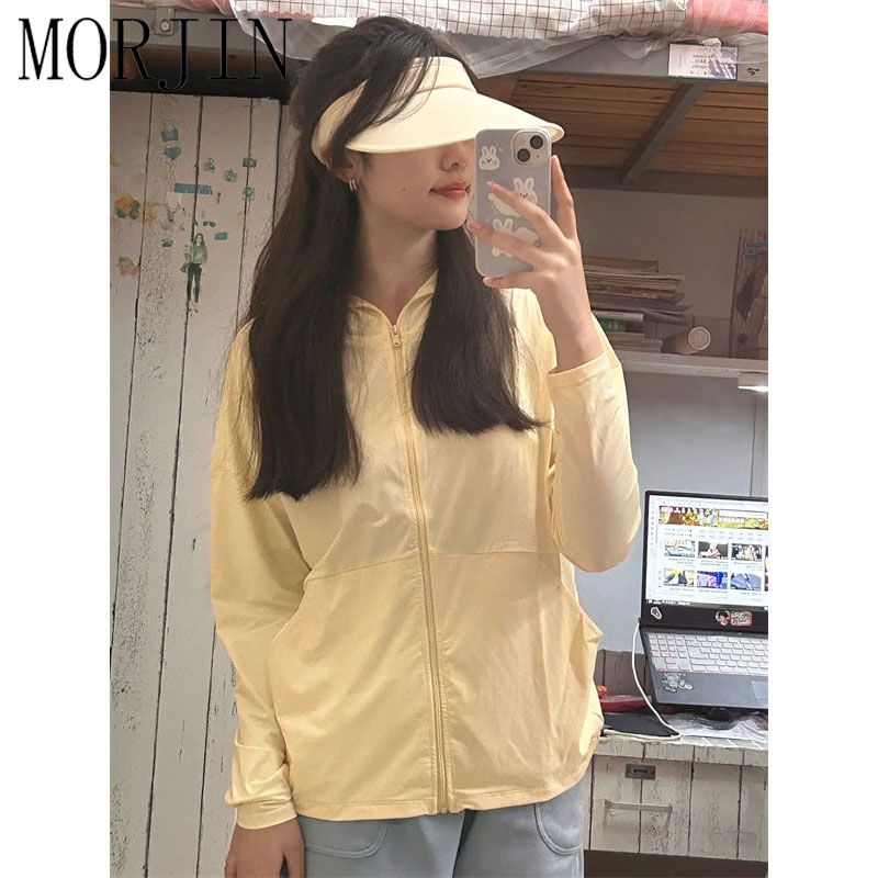 MORJIN milky yellow sunscreen women's outerwear summer small outdoor casual loose breathable sunscreen coat tide