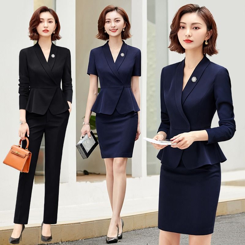 Professional women's suit 2023 new small suit, formal fit, slimming, high-end store manager manager work clothes suit skirt
