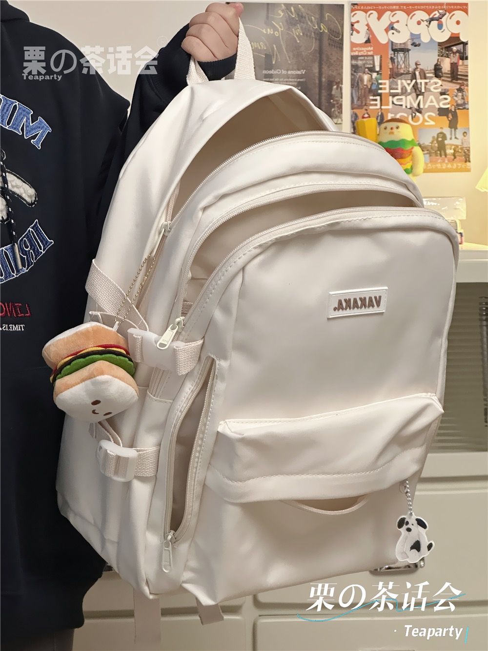 日系校園簡約百搭雙肩包女高中學生初中生上課書包大容量背包男潮