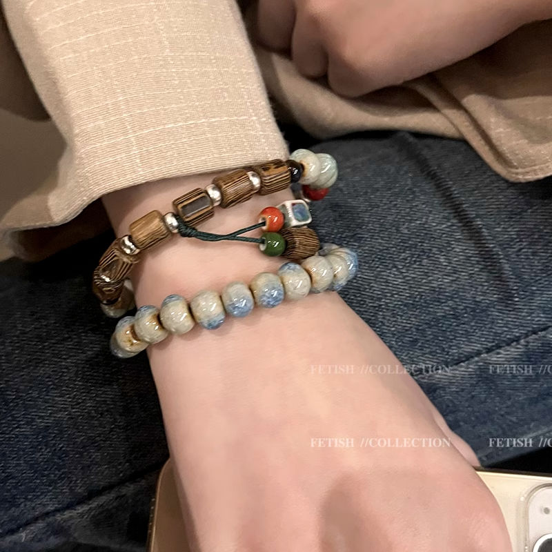 新中式復古串珠手鍊女ins小眾設計感高級閨蜜手串2023年新款手飾