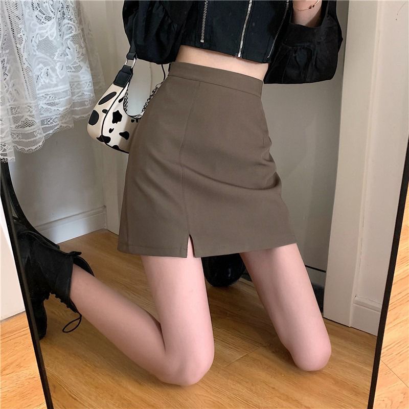 Summer 2023 new high-waisted A-line skirt women's bag hip half-length skirt high-end sense large size fat mm French skirt