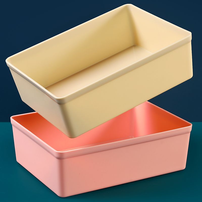 加厚长方形收纳盒整理盒储物盒化妆品杂物塑料杂物筐大容量简约盒