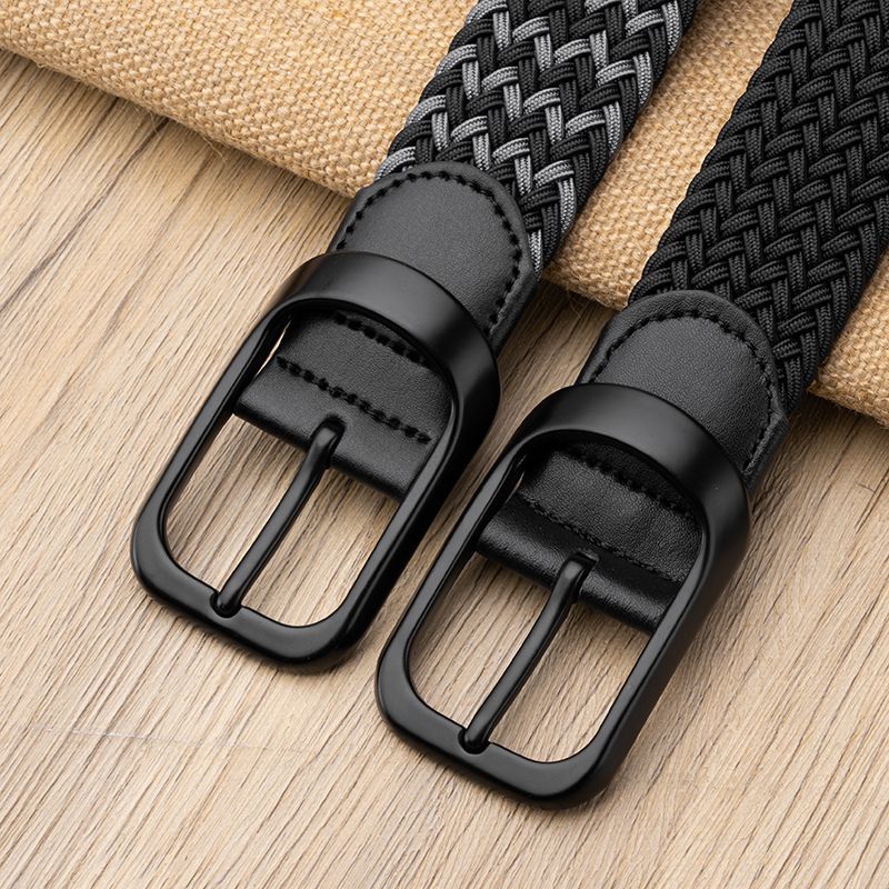 Ceinture cadeau pour petit ami, bracelet en nylon tissé, ceinture élastique en toile non perforée, tendance mode masculine_voghion.com