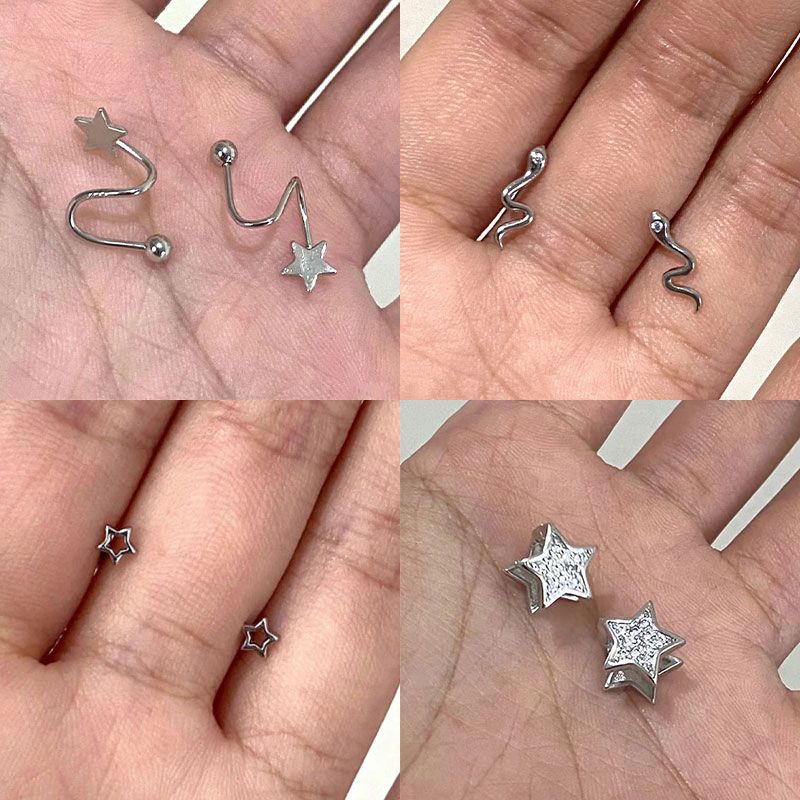 星星螺絲耳釘睡覺不用摘小眾設計感高級冷淡風氣質養耳洞耳飾耳飾