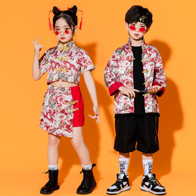六一儿童中国风合唱服女童旗袍小学生运动会服装男童幼儿园演出服