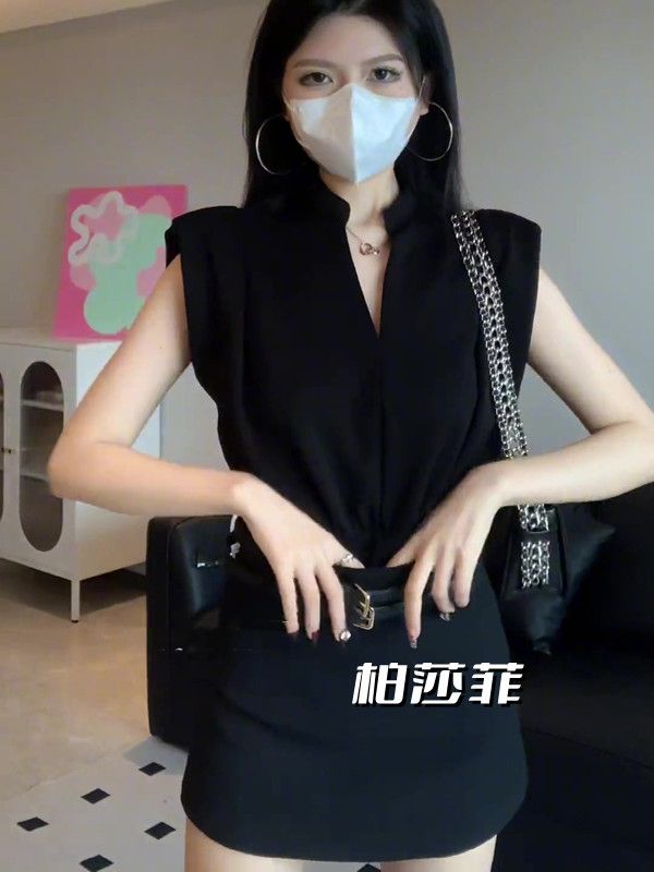 高級感通勤時尚套裝女夏季新款氣質百搭無袖上衣高腰修身半身裙潮