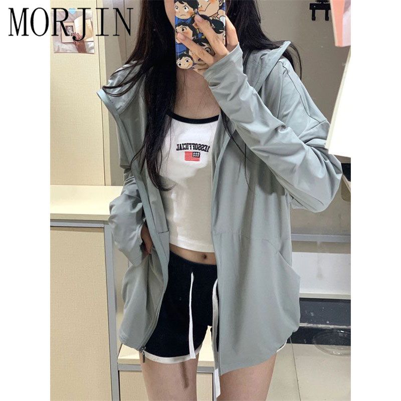 MORJIN ice silk sunscreen clothing women's summer thin outdoor wear outdoor sports casual loose breathable sunscreen jacket tide