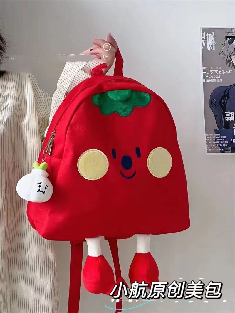 Cute cartoon canvas bag mini school bag for women Japanese chic soft girl mini student backpack backpack