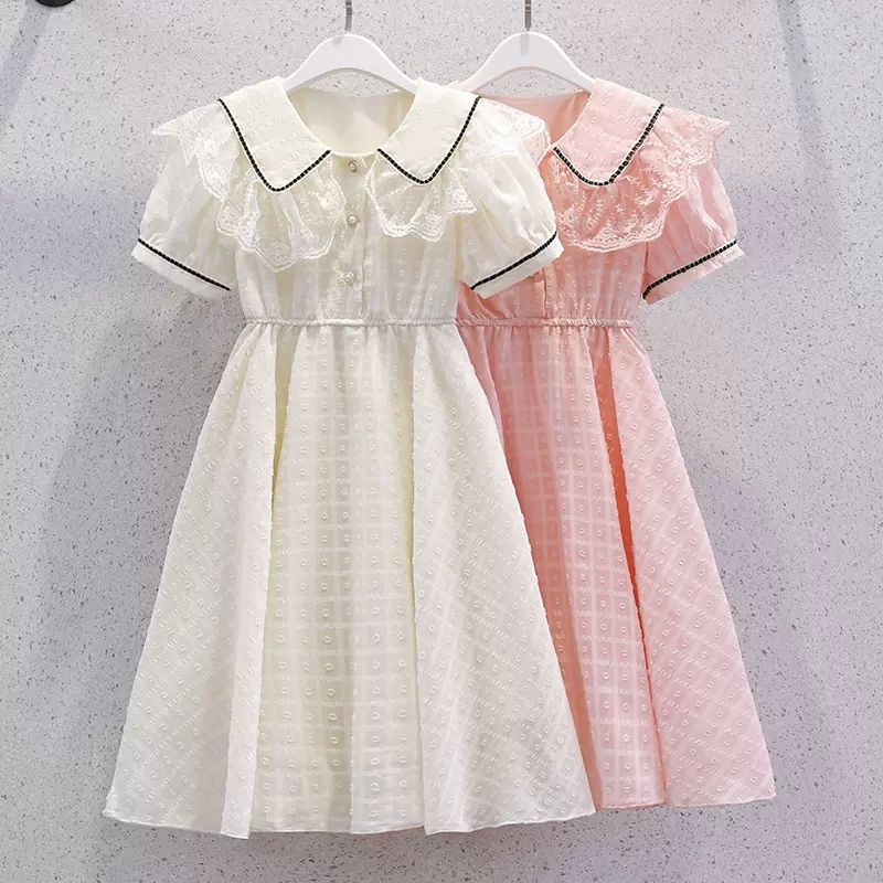 女童連衣裙2023新款夏季小學生裙子超仙兒童公主裙洋氣中大童夏裝