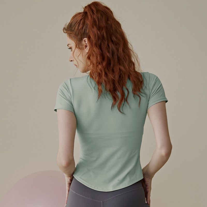 范斯蒂克 健身衣女短袖夏季外穿跑步训练瑜伽服专业普拉提运动T恤