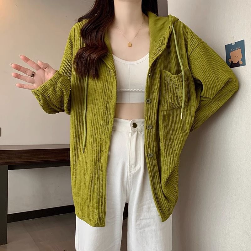 Sunscreen clothing women's  summer new student Korean version loose and thin long-sleeved hooded thin section air-conditioning shirt coat