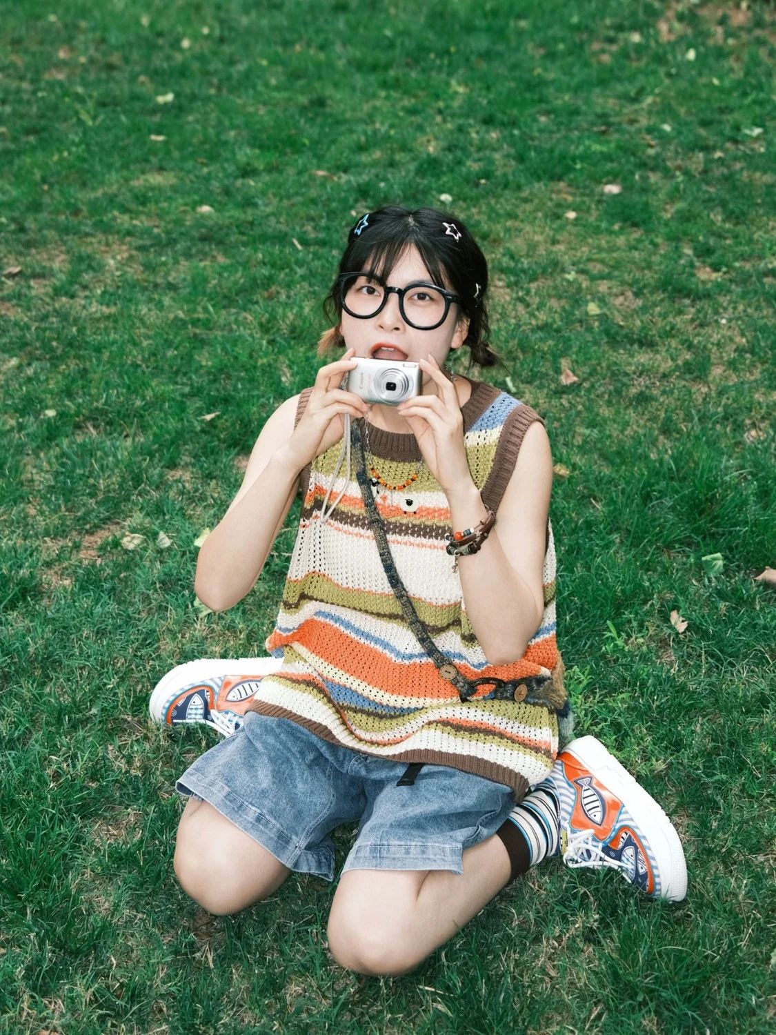 夏季新款美式辣妹復古鏤空針織背心設計感小眾條紋馬甲無袖上衣女