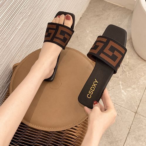 Μεγάλες κόκκινες παντόφλες για γυναίκες που βγαίνουν έξω το καλοκαίρι του 2023, νέες προσφορές, ελαφριά πολυτελή, casual, άνετα, σανδάλια για το σπίτι με ίσιο κάτω μέρος_voghion.com