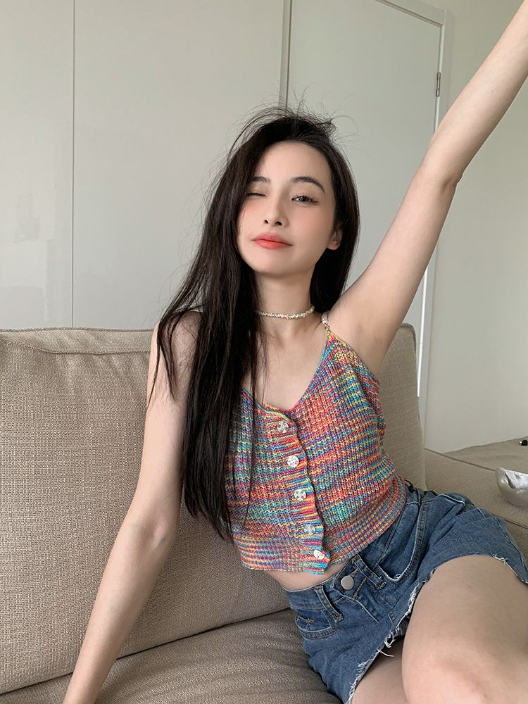Milk sweet hot girl camisole women's inner wear summer design sense niche tube top self-cultivation bottoming short top outerwear